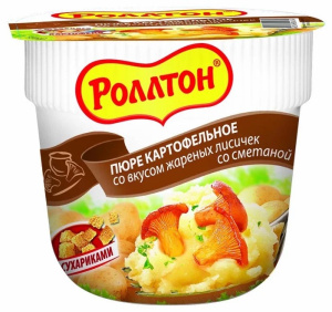 Пюре картофельное Роллтон со вкусом жареных лисичек со сметаной 40 г.