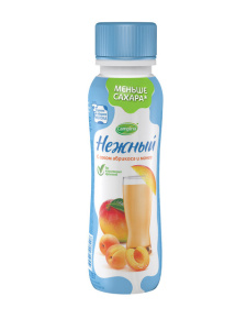 Питьевой йогурт Campina Нежный с соком абрикоса и манго 0.1% 285 г.