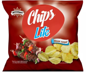 Чипсы картофельные Штурвал Chips Lite со вкусом шашлыка  20 г