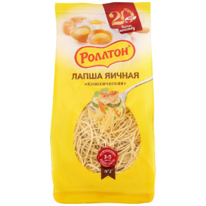 Лапша Роллтон классическая яичная из твердых сортов пшеницы 400 г.