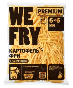 WE FRY PREMIUM: S02 картофель фри с панировкой, 6х6 2,5 кг