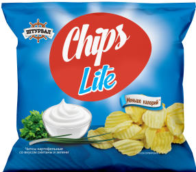 Чипсы картофельные Штурвал Chips Lite со вкусом сметаны с зеленью 20г