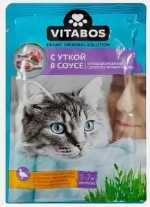 Влажный корм для кошек Vitabos Утка в соусе 75 г