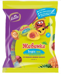 Конфеты KONTI Живинка Tropic sea со вкусом ананас-вишня 250 г