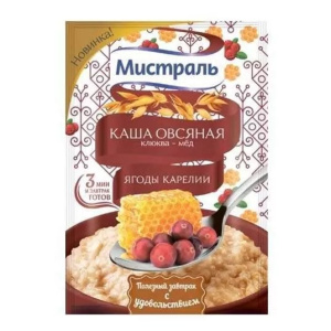 Каша Мистраль Ягоды Карелии овсяная  клюква-мёд 40 г