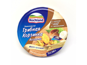 Плавленый сыр Hochland Ассорти Грибная корзинка 55% 8 порций 140 г.
