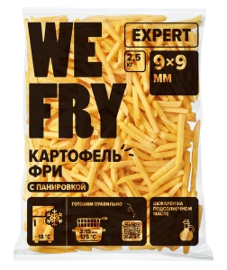 WE FRY EXPERT: FMS9 картофель фри, с панировкой, 9х9 2,5 кг
