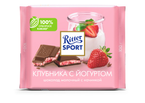 Шоколад молочный RITTER SPORT клубника с йогуртом 100г