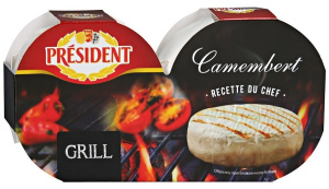 Сыр PRESIDENT Camembert Grill с белой плесенью 45% 125г