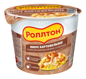 Пюре картофельное Роллтон жареные лисички со сметаной 40г