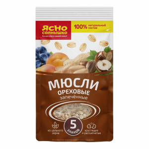 Мюсли запеченные Ясно Солнышко ореховые 300 г