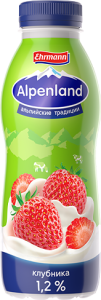 Продукт йогуртный питьевой Alpenland клубника 1,2% 420г