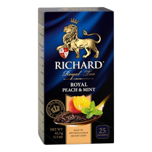 Чай черный Richard Royal Peach & Mint ароматизированный 25 пакетиков