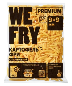 WE FRY PREMIUM: S04 картофель фри, с панировкой, 9х9 2,5 кг