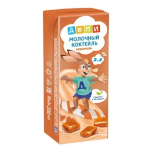 Молочный коктейль Депи карамель 2,5% БЗМЖ 210 мл