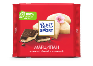 Шоколад темный RITTER SPORT марципан 100г