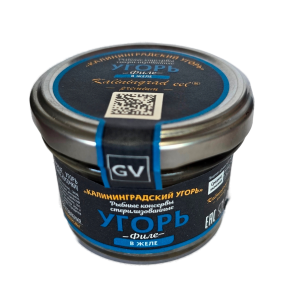 Угорь Калининградский ФИЛЕ в желе 80г (масса рыбы 50г)