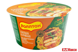 Лапша Роллтон с курицей по-домашнему острая 90г