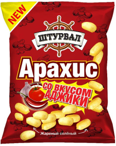 Арахис Штурвал жареный со вкусом аджики 50 г.
