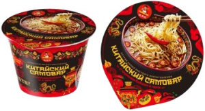 Лапша быстрого приготовления Китайский самовар  с чёрными бобами и чили 100г