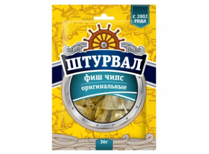 Морской снек ШТУРВАЛ фиш чипс оригинальные 36г